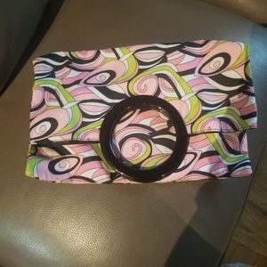 Vintage 'Pucci like print' handbag with lucite han